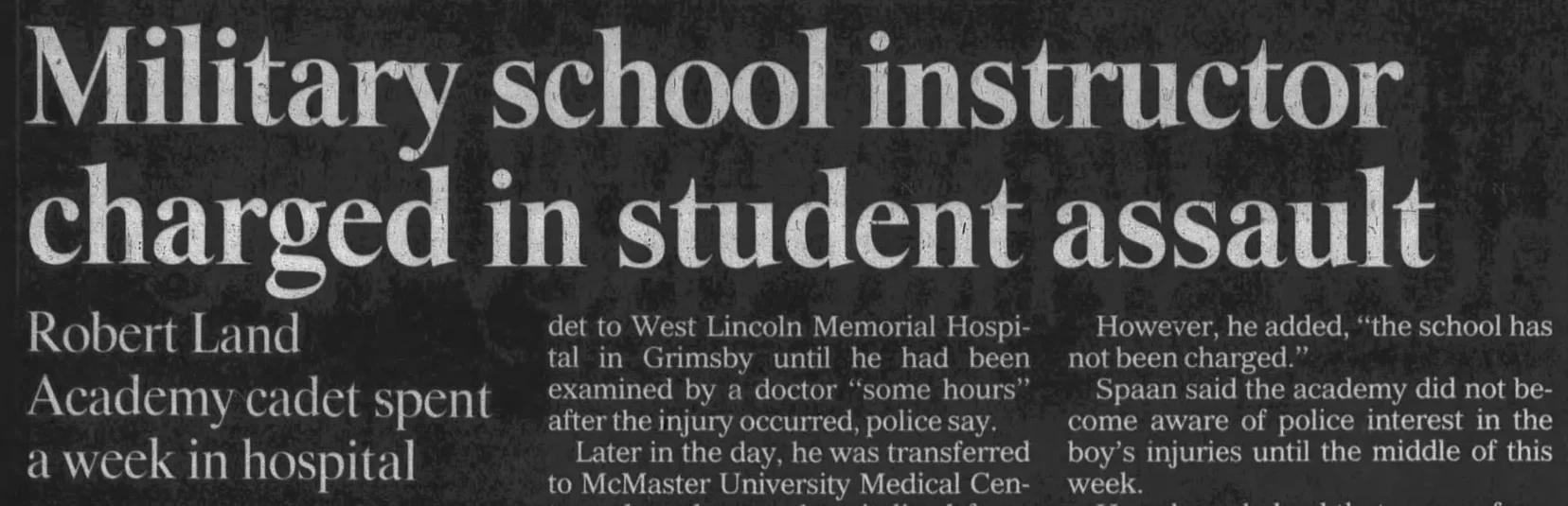 Military school instructor charged in student assault